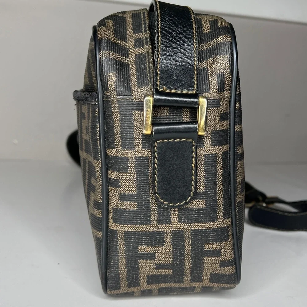 Fendi Vintage Zucca Coated Canvas Zip Crossbody Shoulder Bag - Picture 10 of 16